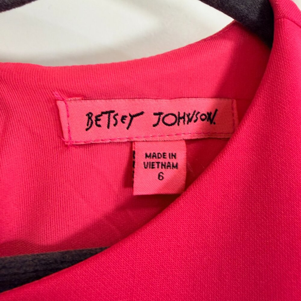Betsey Johnson Watermelon Pink Sheath Dress Size 6 NWT Jewel Pocket - Picture 3 of 12